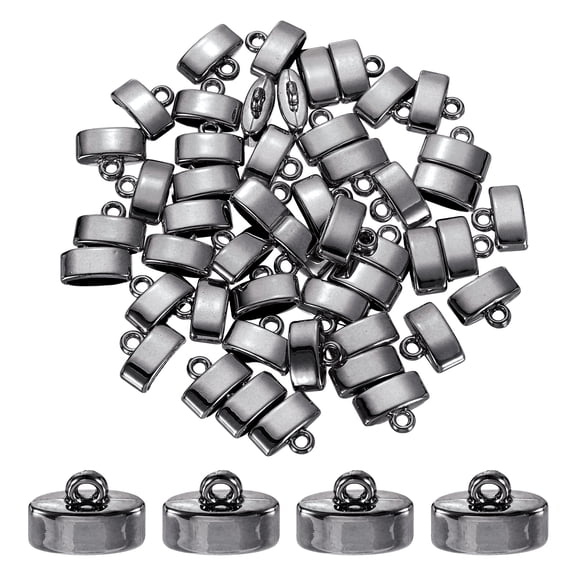 Uxcell 50Pack Leather Cord End Caps, 12mm ID Flat Barrel Terminators, Black