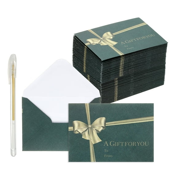 Uxcell 50Pack Mini Envelopes, 4x3 Card V Flap Small Business Card Envelopes, Green