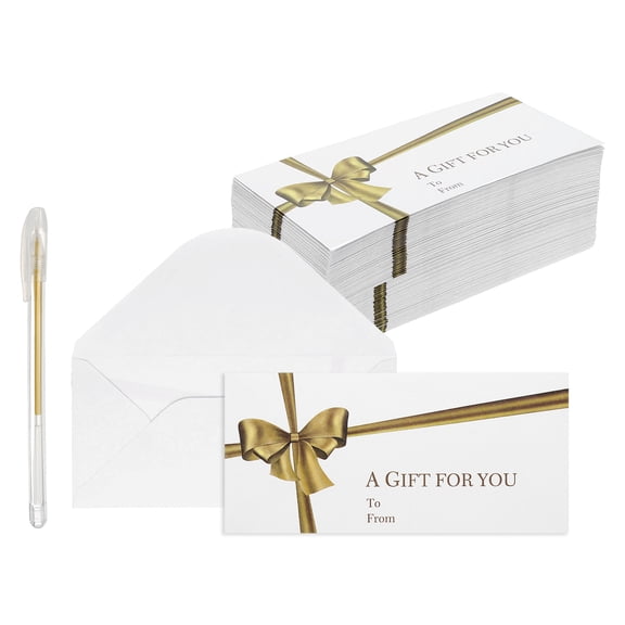 Uxcell 50Pack Mini Envelopes, 7x3 Card V Flap Small Business Card Envelopes, White