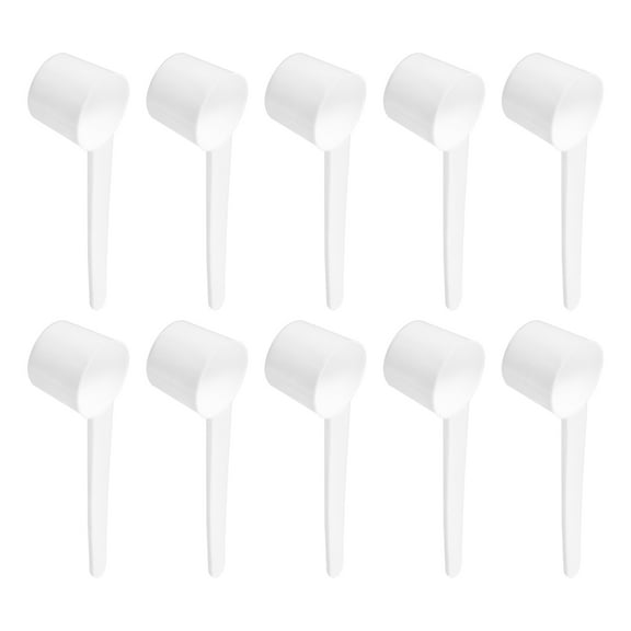 Uxcell 50Pack Plastic Measuring Spoons Powder Scoops Spoon Kitchen Spoon Flat Bottom, 5g White