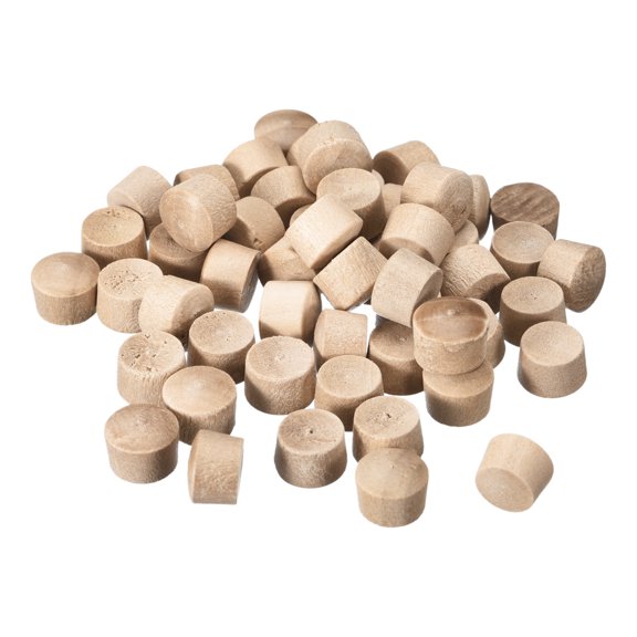 Uxcell 50Pack Wood Button Top Plugs, 13/32 Inch Round Head Plugs Wood Screw Hole Covers