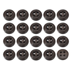 Uxcell 50Pack Wooden Buttons 10mm 4 Hole Round Wood Sewing Button Craft, Dark Brown