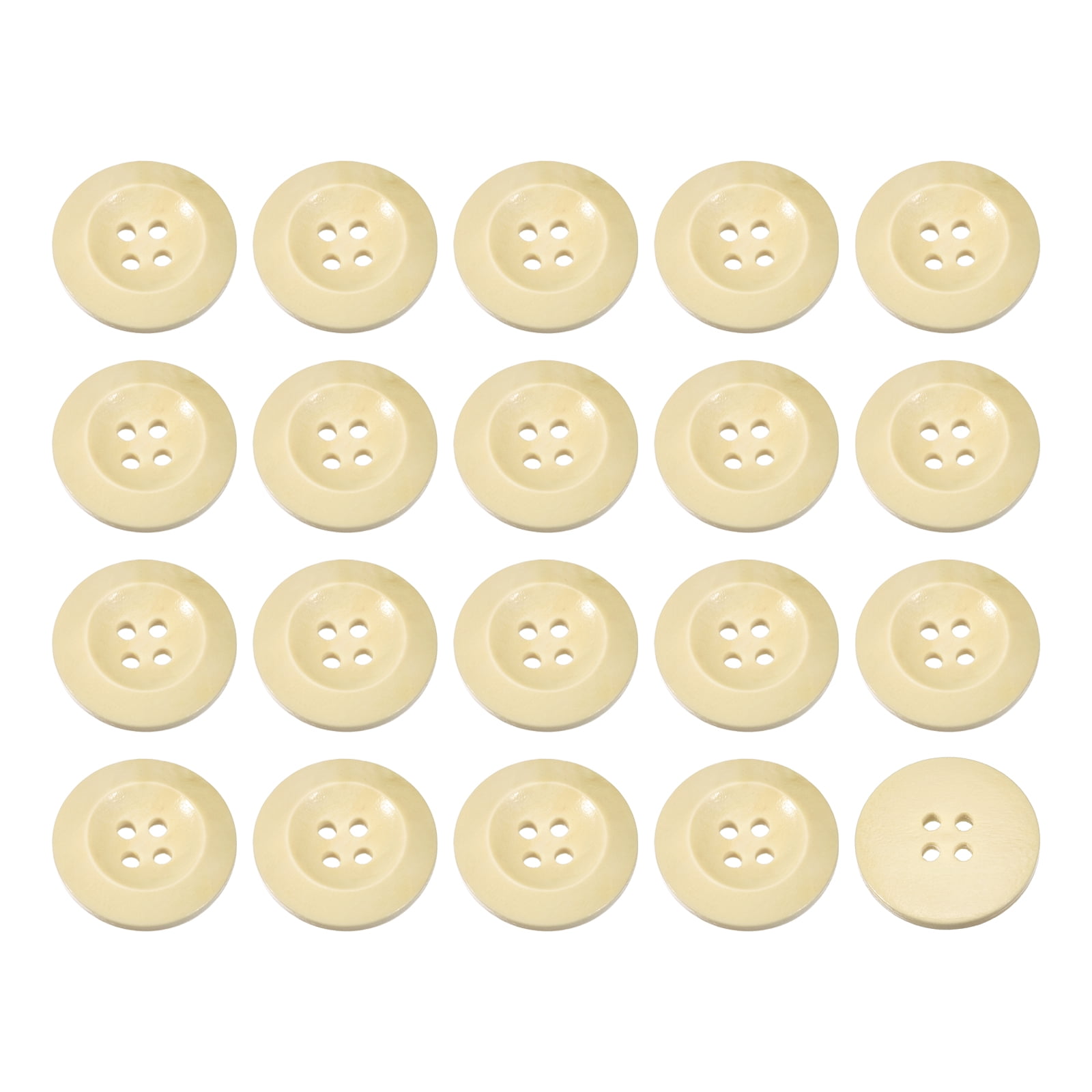 Uxcell 50Pack Wooden Buttons 25mm 4 Hole Round Wood Sewing Button Craft ...