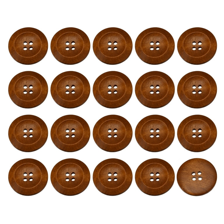 25 Boutons En Bois 15 Mm Motif Ourson - 2 Trous - Marron Clair - Pour Couture Et Vêtements Handmade