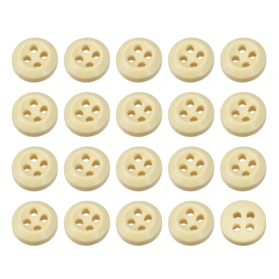 Uxcell 50Pack Wooden Buttons 9mm 4 Hole Round Wood Sewing Button Craft, Natural Wood