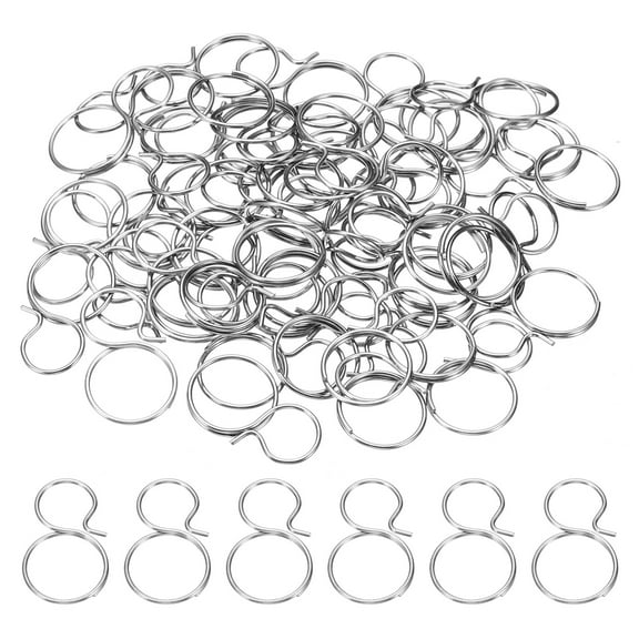 Uxcell 50Pcs 0.63x0.39" Stainless Steel Chandelier Connector Pins Chandelier Crystal Clips, Silver