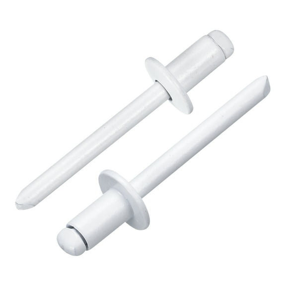 Uxcell 50Pcs 1/4"x3/8" Aluminum Blind Rivets, Dome Head Long Split Rivets, White