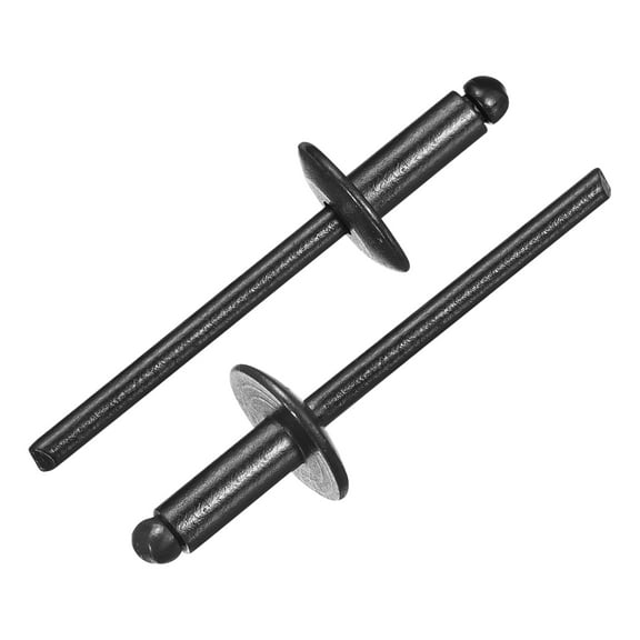 Uxcell 50Pcs 1/4"x3/8" Aluminum Blind Rivets, Large Flange Rivets Fasteners, Black