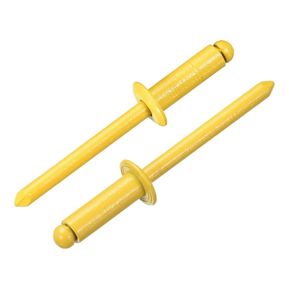 Uxcell 50Pcs 3/16"x1/2" Aluminum Blind Rivets, Dome Head Long Split Rivets, Yellow