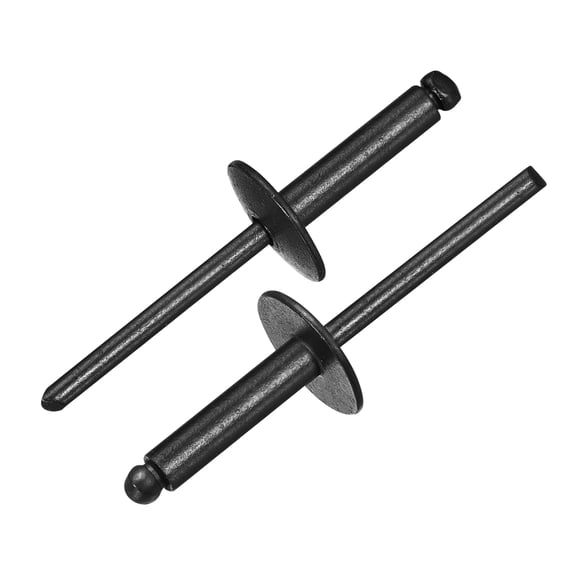 Uxcell 50Pcs 3/16"x3/4" Aluminum Blind Rivets, Large Flange Rivets Fasteners, Black