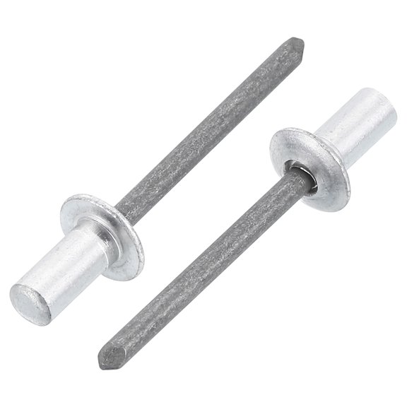 Uxcell 50Pcs 3/16"x3/8" Aluminum Blind Rivets, Closed End Long Split Rivets, Silver