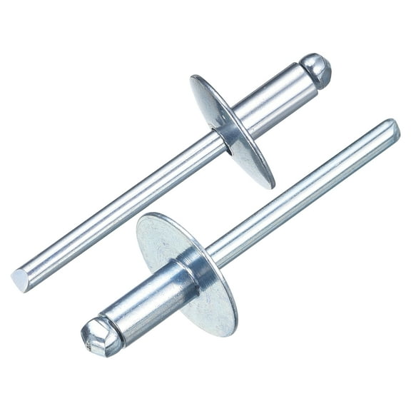 Uxcell 50Pcs 3/16"x3/8" Aluminum Blind Rivets, Large Flange Rivets Fasteners, Silver