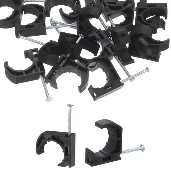 Uxcell 50Pcs 3/4 Inch J-Hook with Nail Half J Clamp for PEX Pipe Tubing Connection