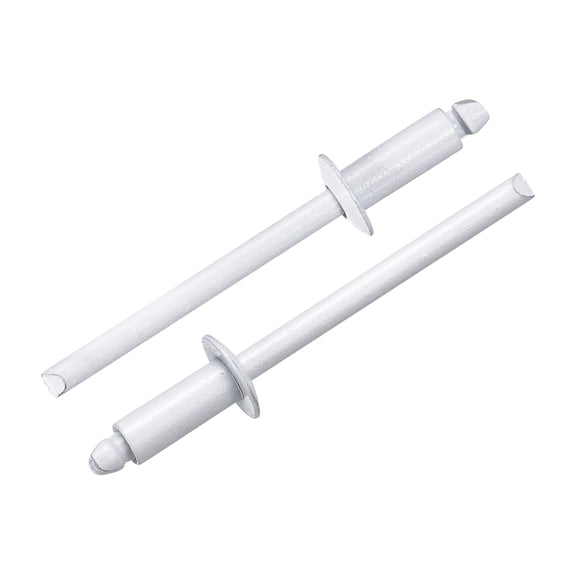 Uxcell 50Pcs 5/32"x3/8" Aluminum Blind Rivets, Dome Head Long Split Rivets, White