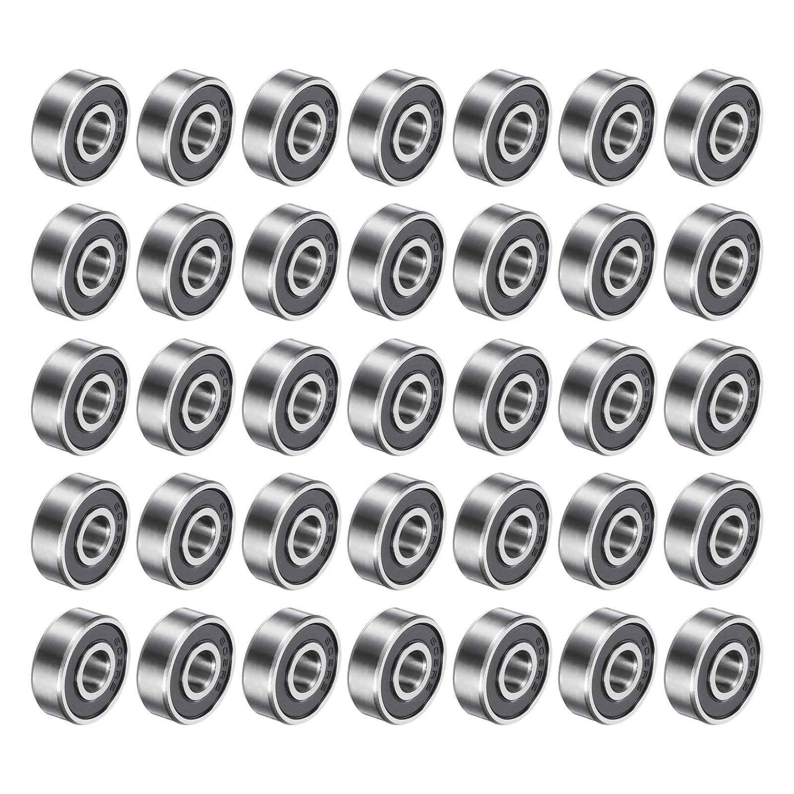Uxcell 50Pcs 606-2RS Deep Groove Ball Bearings 6mm x 17mm x 6mm Double Sealed Stainless Steel