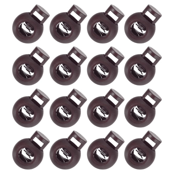 Uxcell 50Pcs 8mm Plastic Cord Locks Single Hole Spring Toggle Stopper, Dark Red