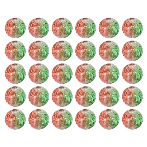 Uxcell 50Pcs Acrylic Beads 8mm Crackle Acrylic Beads Round Smooth Loose Beads for Jewelry Making, Orange Green
