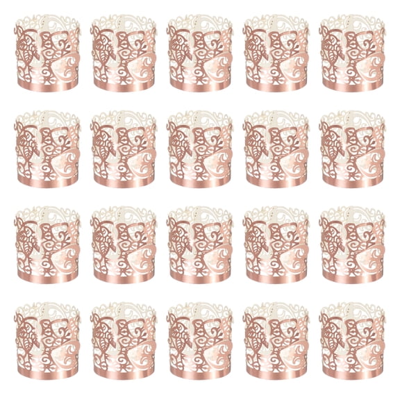 Uxcell 50Pcs Candle Wraps Decorate Tea Light Wrap for Party Decoration, Rose Gold