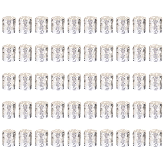 Uxcell 50Pcs Candle Wraps, Laser Cut Votive Candles Holder Wraps for LED Tealight Candles, Tea Light Wrap Lampshade for Elegant Festival Birthday Wedding, Leaf Pattern Reflective Silver