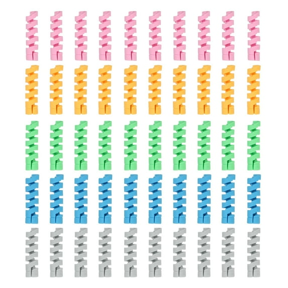 Uxcell 50Pcs Charger Cord Protectors, Flexible Rubber Spiral Cord Protector for Phone Charger Headphone Laptop, Gray, Green, Blue, Pink, Yellow