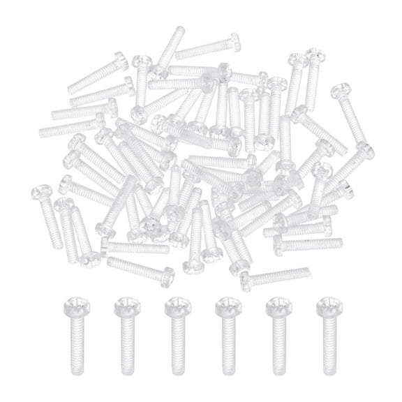 Uxcell 50Pcs Clear Acrylic Screws, M2x10mm PC Plastic Phillips Round Head Bolts
