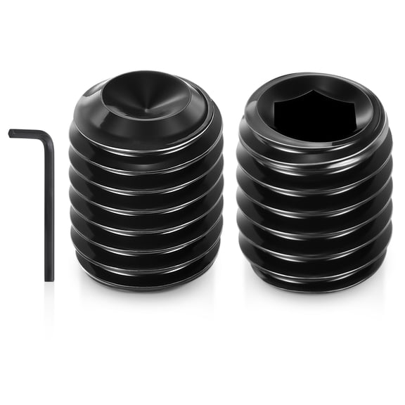 Uxcell 50Pcs Cup Point Socket Set Screws - [M5-0.8x6] Carbon Steel - Black Oxide Finish Hex Socket Grub Set Screws with Hex Key Wrench for Door Handles, Knobs & Light Fixtures