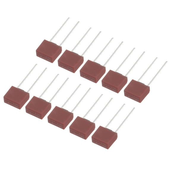Uxcell 50Pcs DIP Mounted Miniature Square Slow Blow Micro Fuse for Electronic PCB, T1A 1A 250V, Red