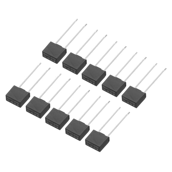 Uxcell 50Pcs DIP Mounted Miniature Square Slow Blow Micro Fuse for Electronic PCB, T2.5A 2.5A 250V, Black