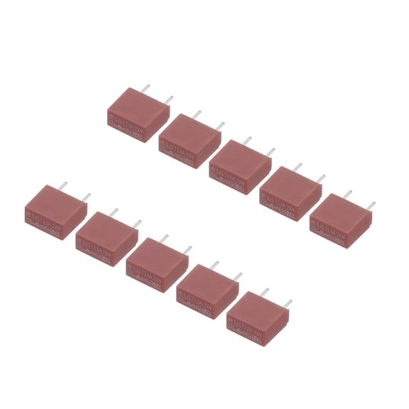 Uxcell 50Pcs DIP Mounted Miniature Square Slow Blow Micro Fuse for Electronic PCB, T2.5A 2.5A 250V, Red