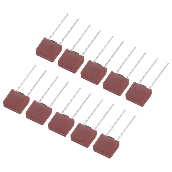 Uxcell 50Pcs DIP Mounted Miniature Square Slow Blow Micro Fuse for Electronic PCB, T2A 2A 250V, Red