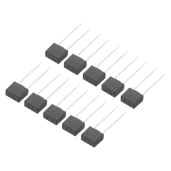 Uxcell 50Pcs DIP Mounted Miniature Square Slow Blow Micro Fuse for Electronic PCB, T4A 4A 250V, Black