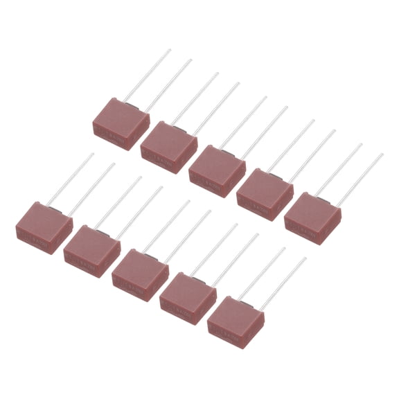 Uxcell 50Pcs DIP Mounted Miniature Square Slow Blow Micro Fuse for Electronic PCB, T8A 8A 250V, Red