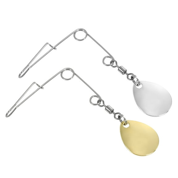 Uxcell 50Pcs Fishing Spinnerbait Wire with Blade, Medium-sized Water-drop