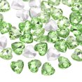 thumbnail image 1 of Uxcell 50Pcs Heart Rhinestones 12mm Pointed Back Heart Glass Rhinestone for Jewelry Making Costume DIY Crafts Light Green, 1 of 5