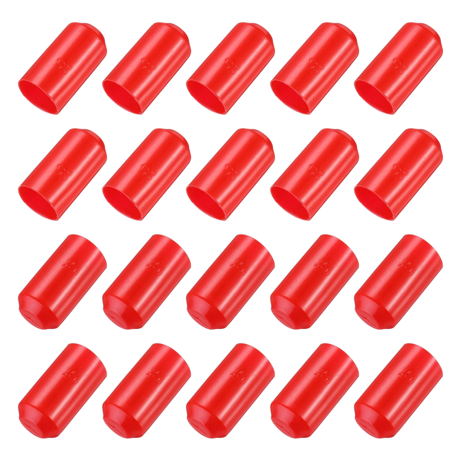 Uxcell 50Pcs Heat Shrink End Cap 25mm ID x 50mm L 3:1 Ratio Waterproof Electrical Heat Shrink Tubing Caps, Red