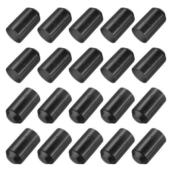 Uxcell 50Pcs Heat Shrink End Cap 30mm ID x 55mm L 3:1 Ratio Waterproof Electrical Heat Shrink Tubing Caps, Black