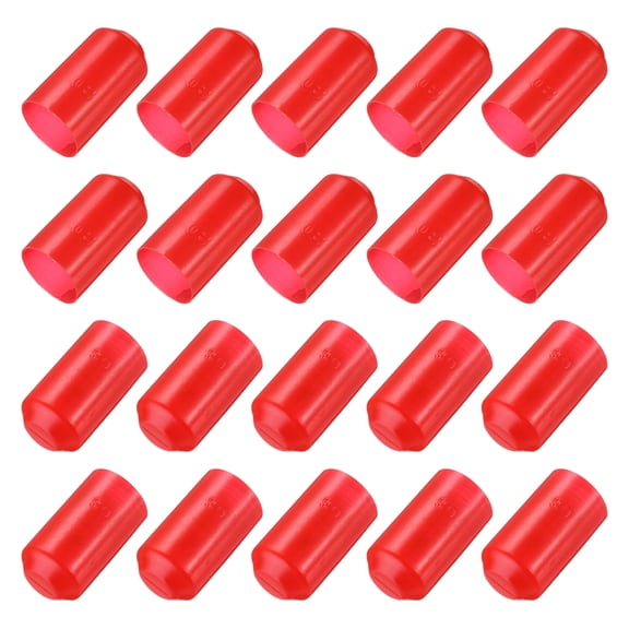 Uxcell 50Pcs Heat Shrink End Cap 30mm ID x 55mm L 3:1 Ratio Waterproof Electrical Heat Shrink Tubing Caps, Red
