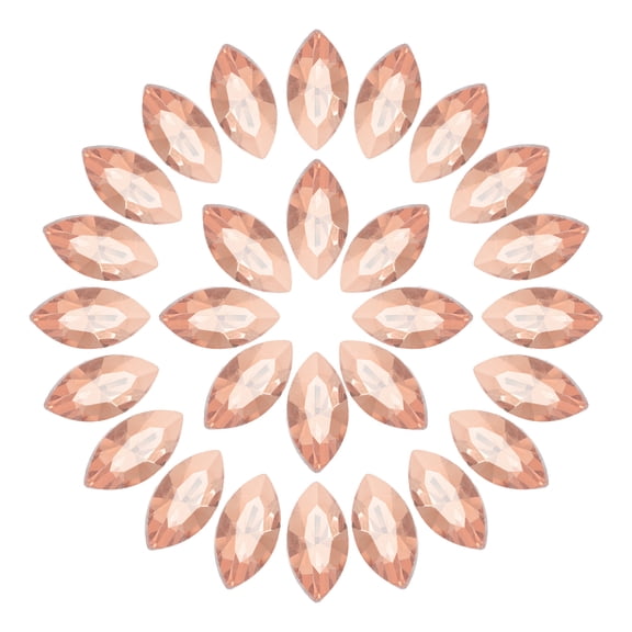 Uxcell 50Pcs Horse Eye Shape Rhinestones Glass Point Back Beads for Jewelry Making, Bright Red 4x8mm