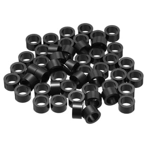 Uxcell 50Pcs M8 ABS Spacers 1/4" ID x 3/8" OD x 0.2" l Plastic Round Spacer Washers Black Standoff Nut Unthreaded for M6 or 1/4 Inch Screws Bolts Electrical Outlet