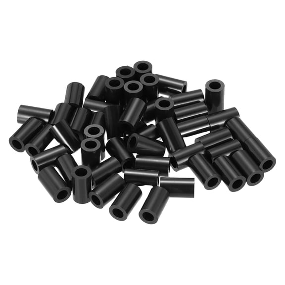 Uxcell 50Pcs M8 ABS Spacers 3/16" ID x 1/4" OD x 0.47" l Plastic Round Spacer Washers Black Standoff Nut Unthreaded for M4 or 3/16 Inch Screws Bolts Electrical Outlet