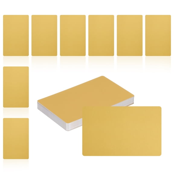 Uxcell 50Pcs Metal Business Card Blanks,1/64" Thick 3.4x2" Gold Aluminum
