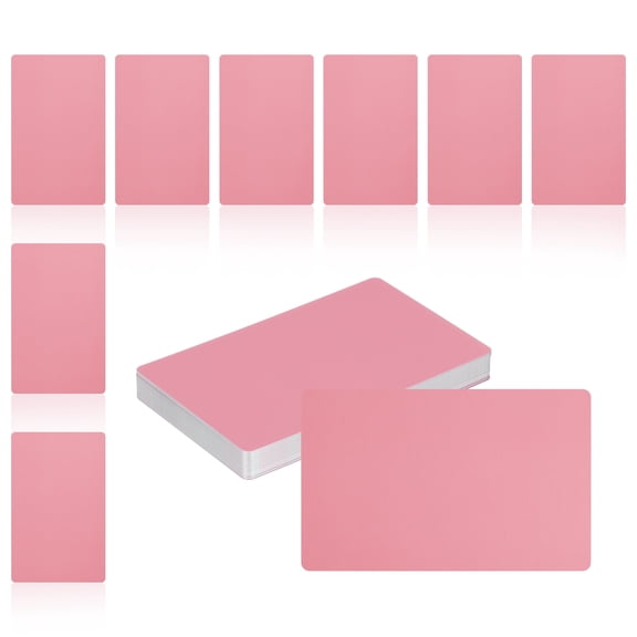 Uxcell 50Pcs Metal Business Card Blanks,1/64" Thick 3.4x2" Rose Gold Aluminum