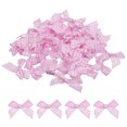 thumbnail image 1 of Uxcell 50Pcs Mini Gingham Ribbon Bow Checkered Fabric Satin Ribbon Flower Bows Craft DIY Sewing Wedding Pink and White, 1 of 6