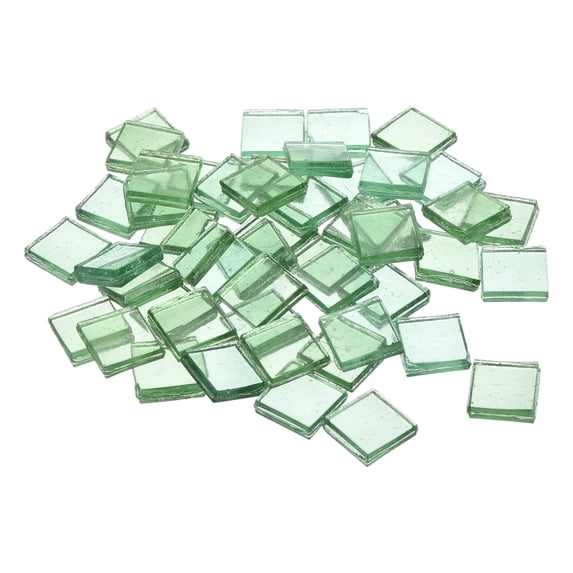Uxcell 50Pcs Mosaic Tiles, Micro Glass Tiny Mini Mosaic Tile DIY Hobbies Handmade Crystal Free Stone Bright Mint Green