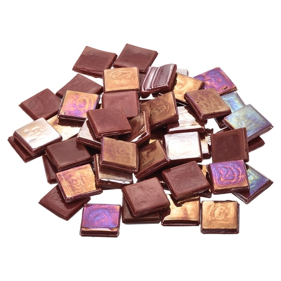 Uxcell 50Pcs Mosaic Tiles, Micro Glass Tiny Mini Mosaic Tile DIY Hobbies Handmade Crystal Free Stone Craft Dark Red