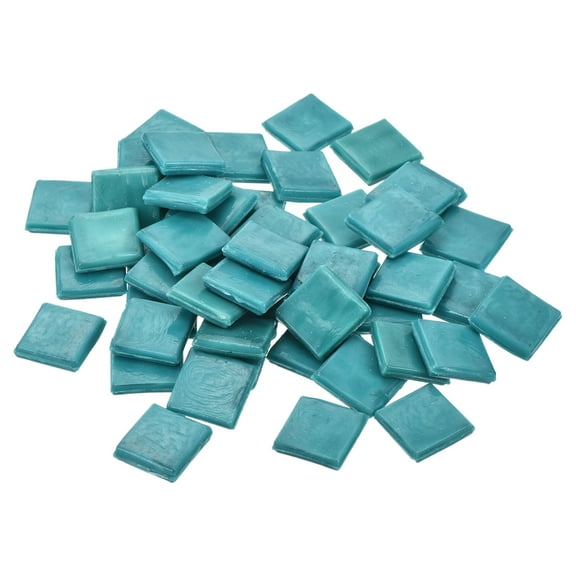 Uxcell 50Pcs Mosaic Tiles, Micro Glass Tiny Mini Mosaic Tile DIY Hobbies Handmade Crystal Free Stone Deep Mint Green