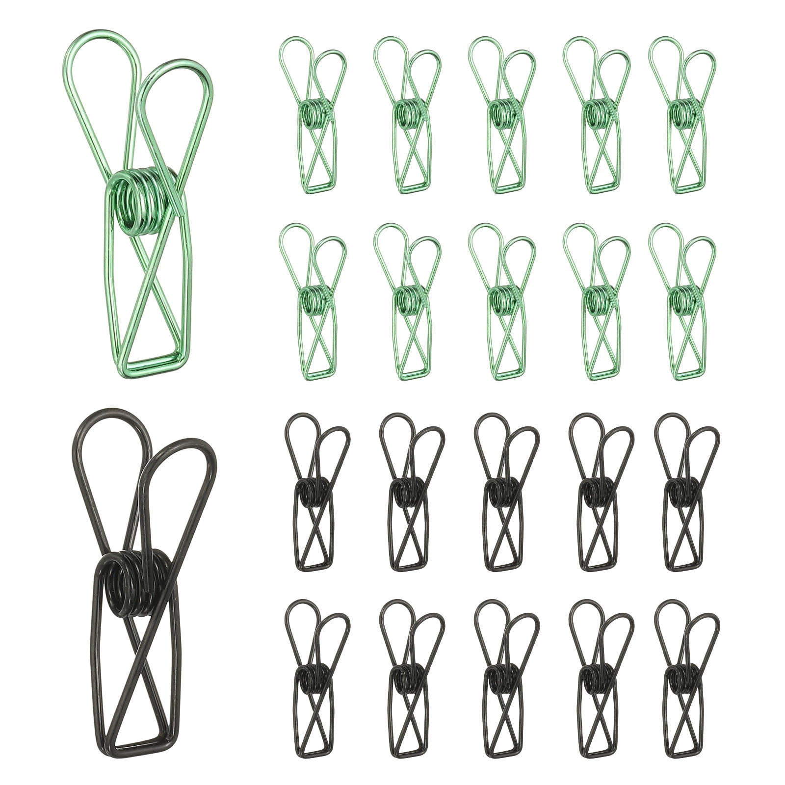 100-Pack Small Binder Clips – Stainless Steel, Colorful & Silver, Works With Clam Clip Dispenser