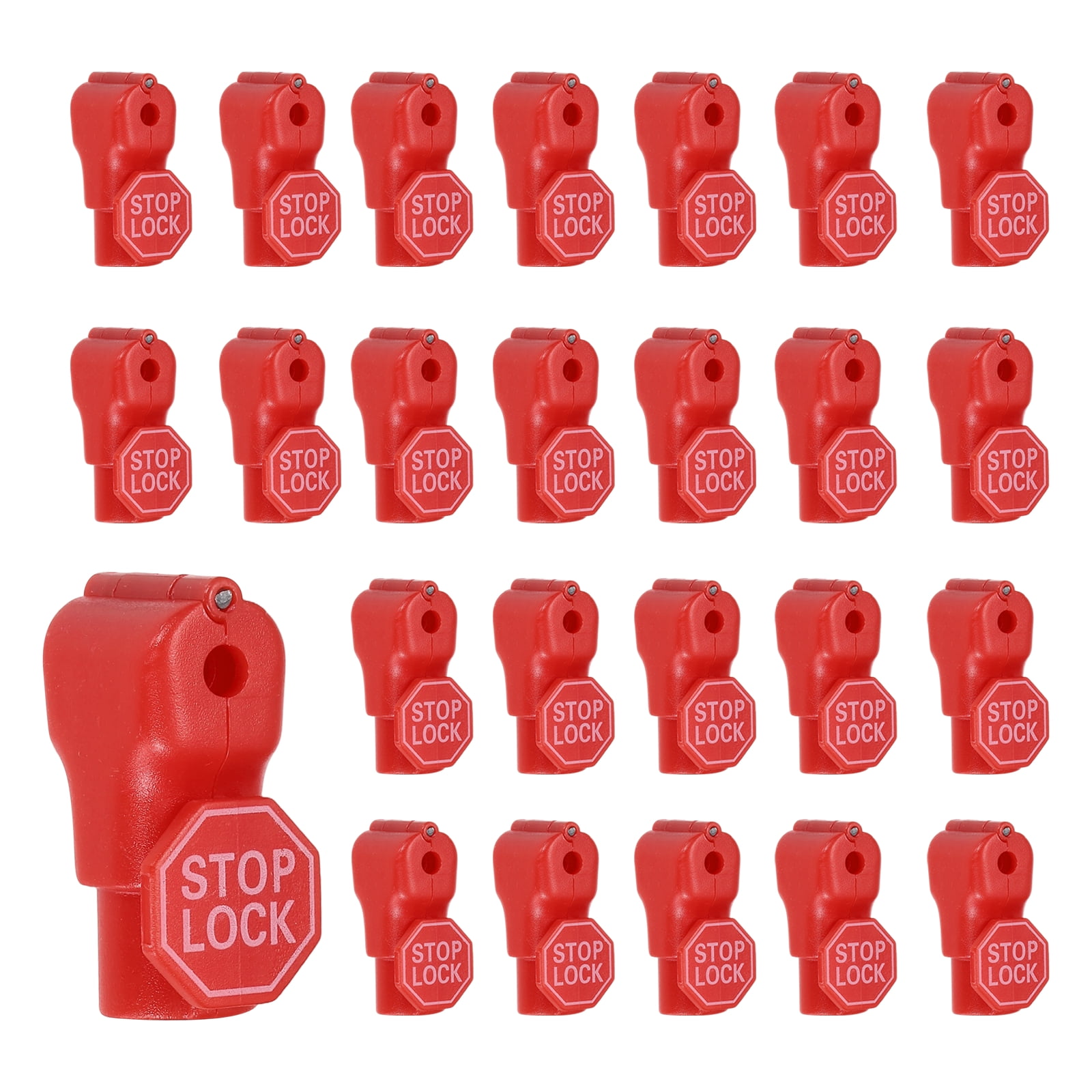 Uxcell 50Pcs Peg Hook Locks (4.5mm) PC Magnet Anti-Theft Pegboard Display Hook Locks Security Red Stop Tools, Fits Retail Shop/Shopping Center/Garage Tools, Red