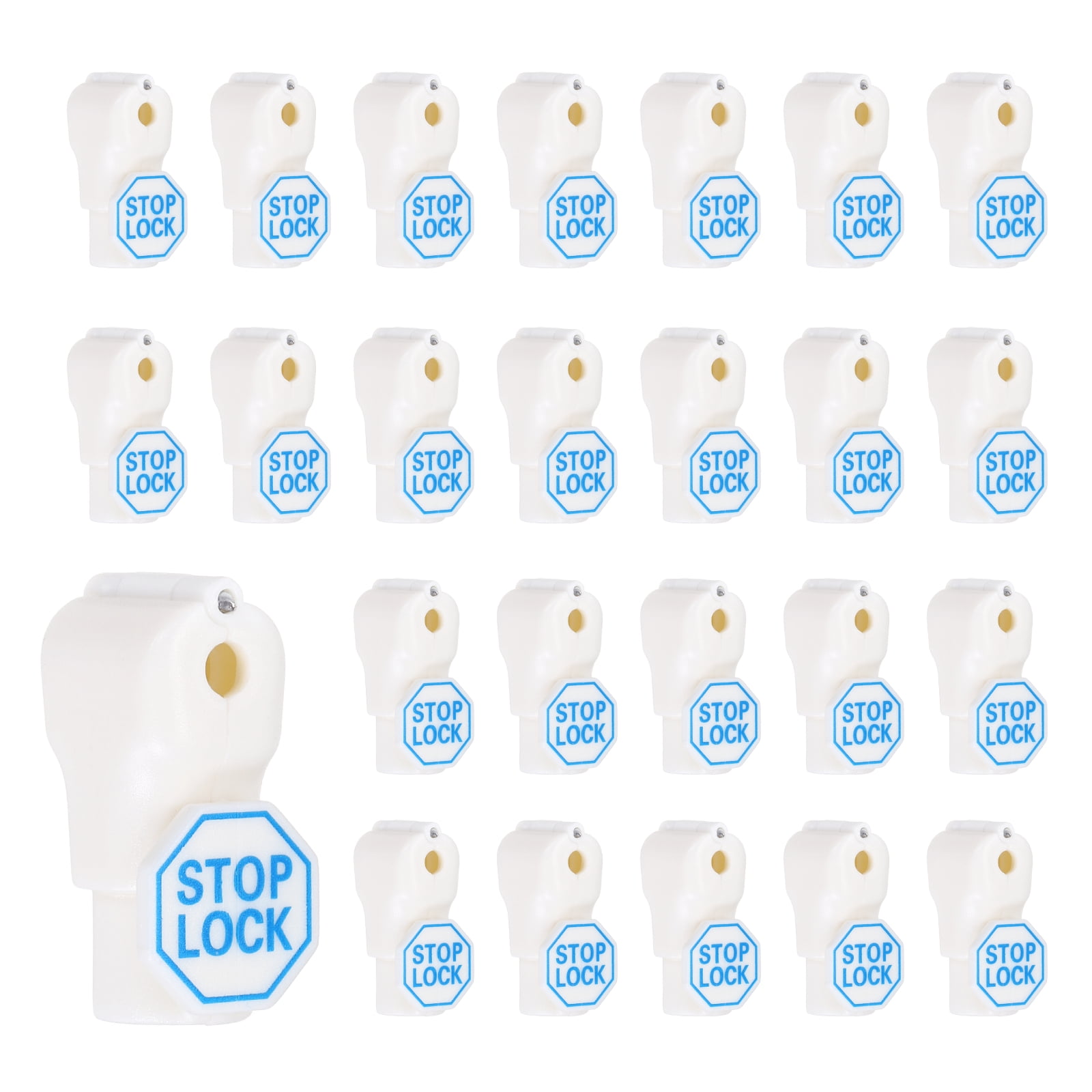 Uxcell 50Pcs Peg Hook Locks (4.5mm) PC Magnet Anti-Theft Pegboard Display Hook Locks Security Red Stop Tools, Fits Retail Shop/Shopping Center/Garage Tools, White