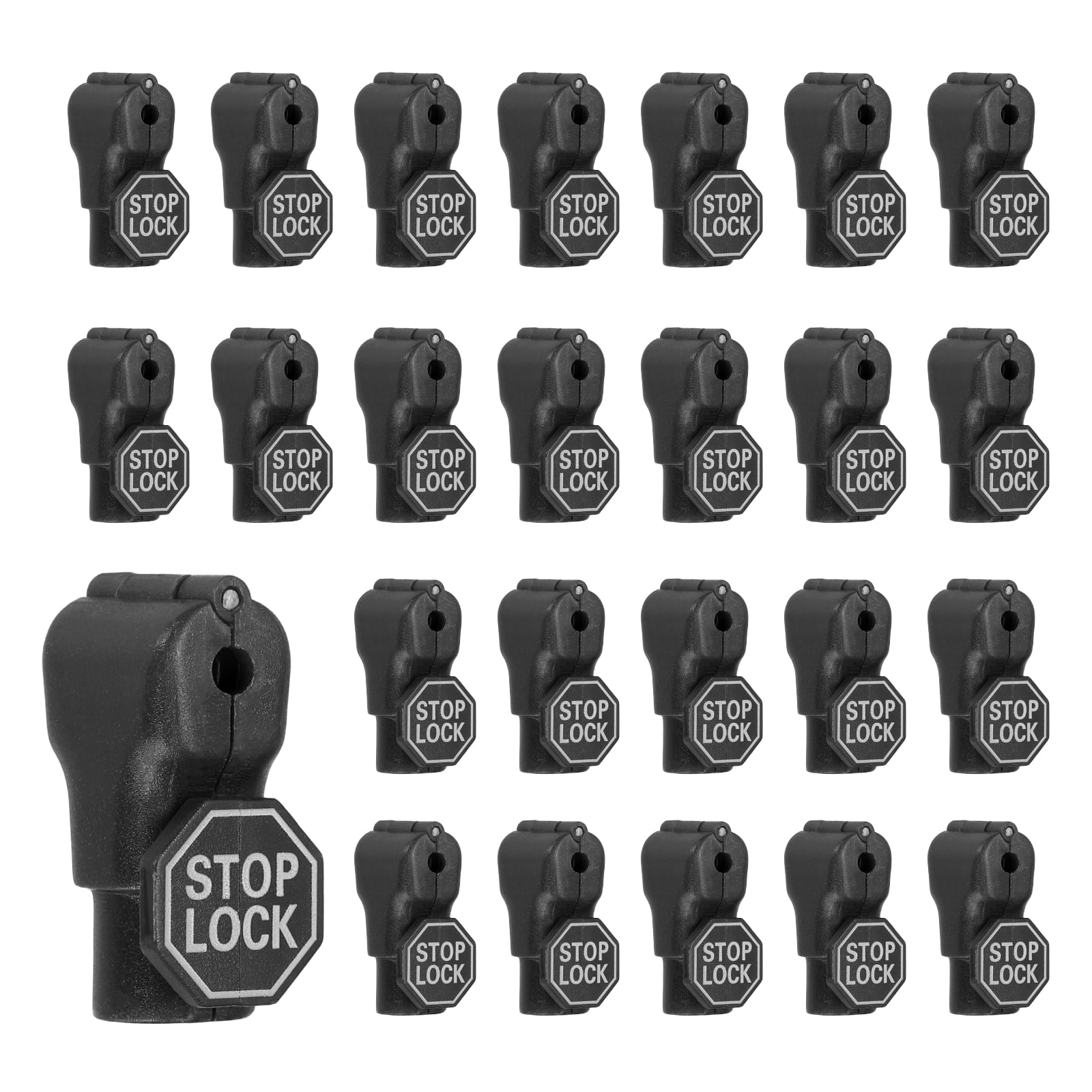 Uxcell 50Pcs Peg Hook Locks (4mm) PC Magnet Anti-Theft Pegboard Display Hook Locks Security Red Stop Tools, Fits Retail Shop/Shopping Center/Garage Tools, Black